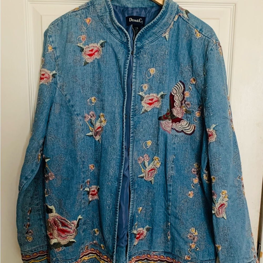 Woman’s Floral Denim Jacket